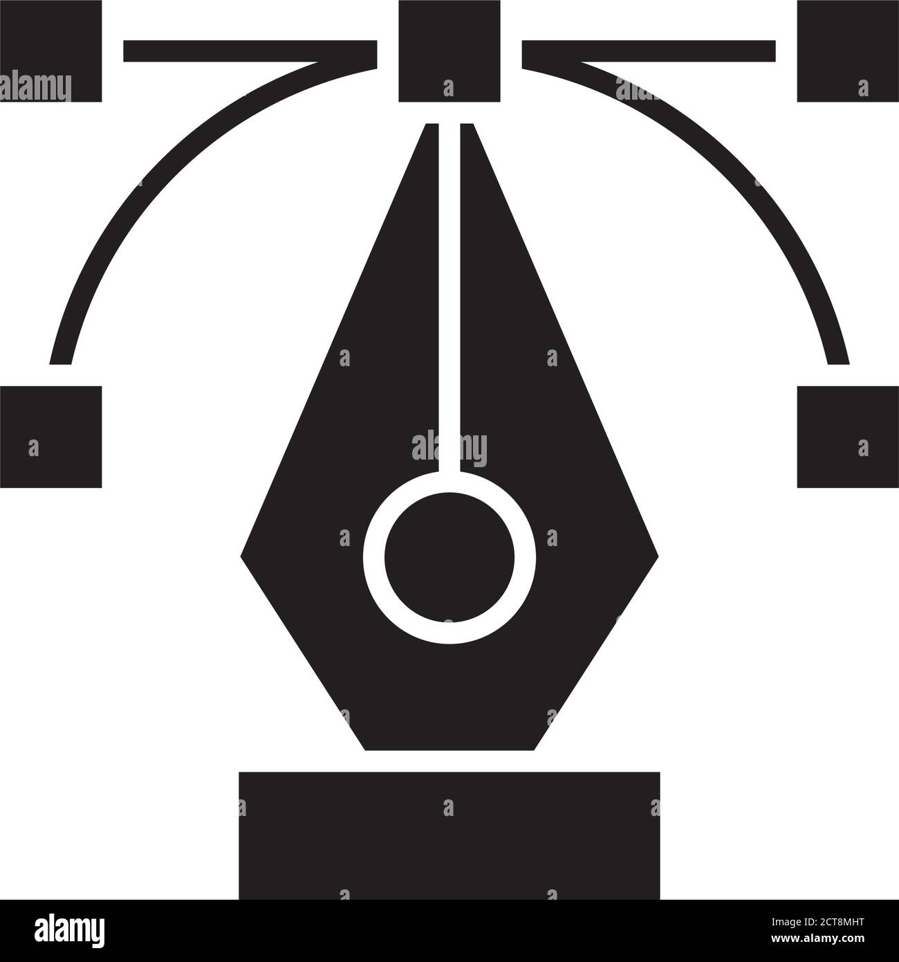 Stift Punkt Grafik Design Silhouette Stil Symbol Vektor Illustration Design Stock Vektor