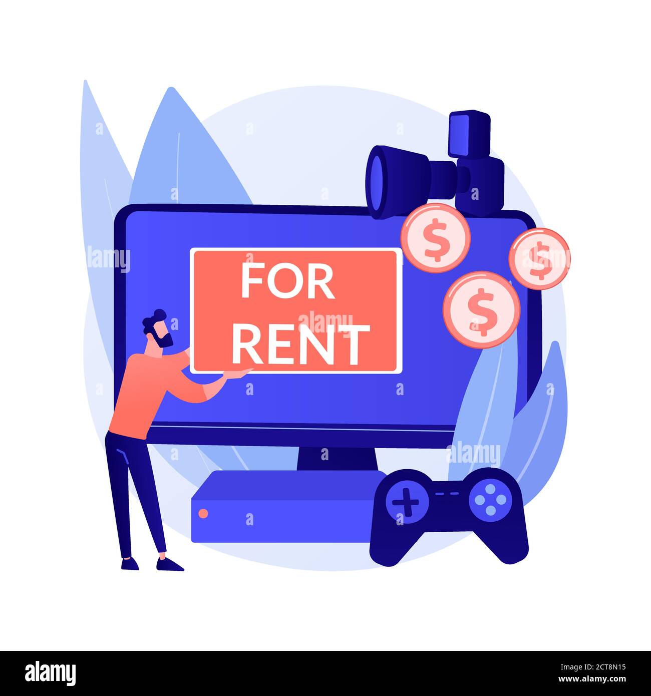 Vermietung elektronische Gerät abstrakt Konzept Vektor Illustration. Stock Vektor
