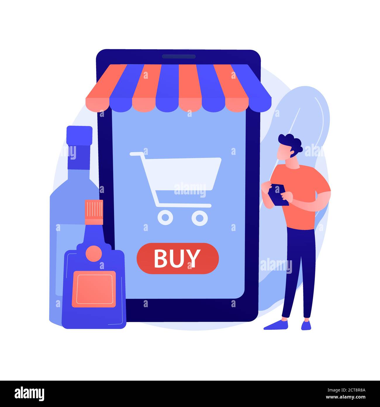 Alcohol E-Commerce abstraktes Konzept Vektor Illustration. Stock Vektor