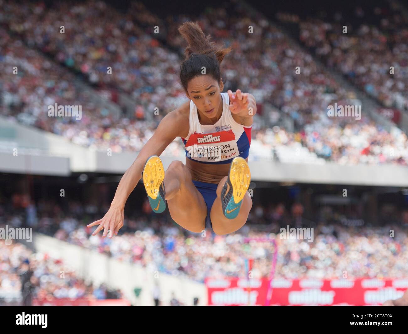 KATARINA JOHNSON-THOMPSON TRITT IN DEN FRAUEN WEITSPRUNG JUBILÄUMSSPIELEN AN - LONDON COPYRIGHT PICTURE : © MARK PAIN / ALAMY Stockfoto