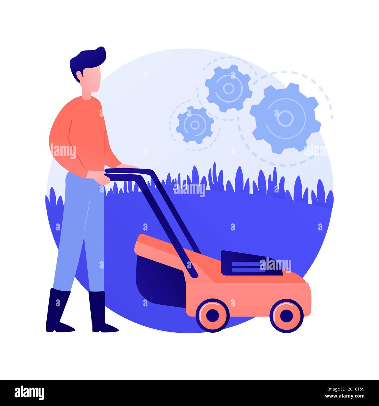 Rasenmähen Service abstrakt Konzept Vektor Illustration. Stock Vektor