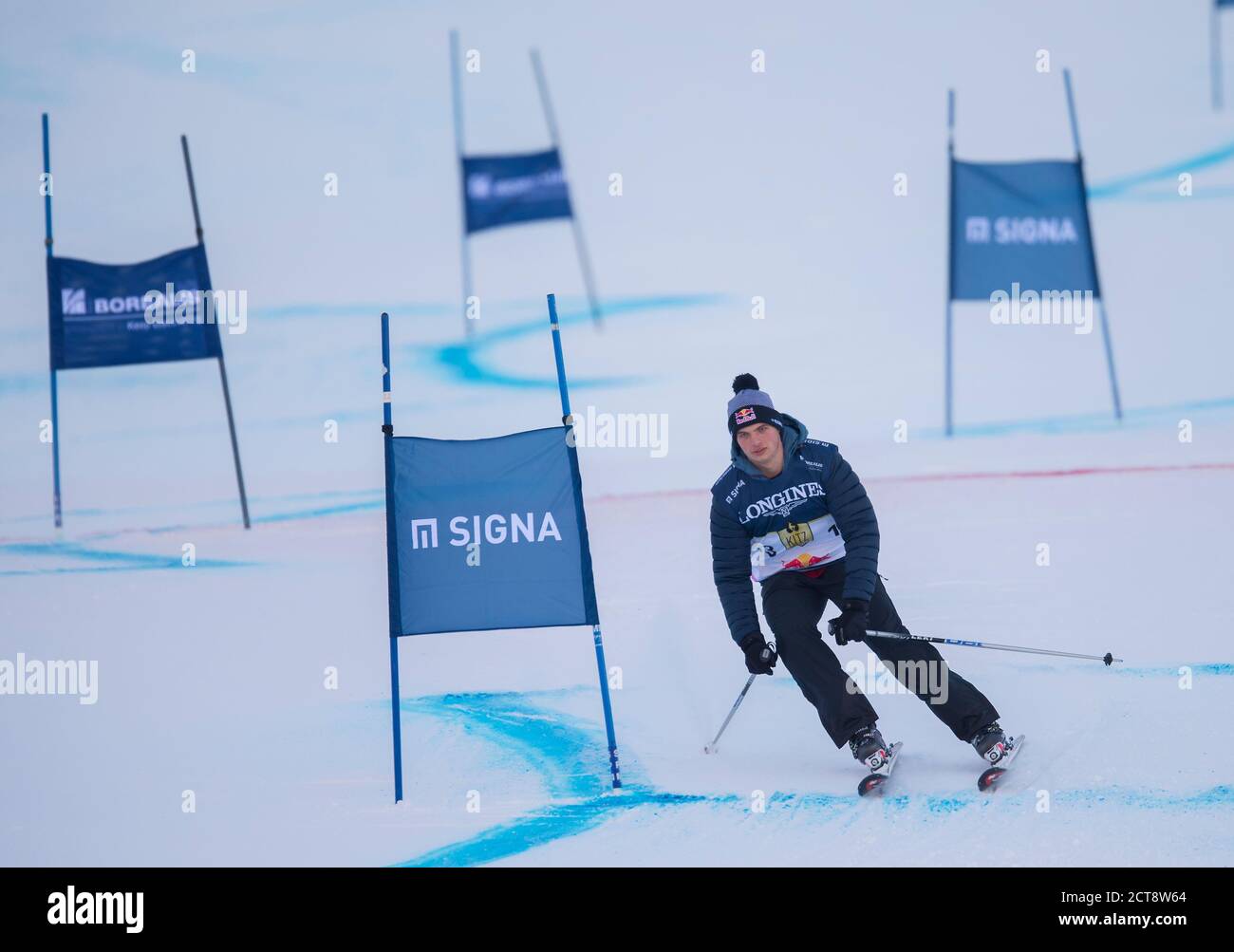 Max Verstappen vom Red Bull Formel 1 Team nimmt am Charity Race „Kitz Trophy“ in Kitzbühel Teil. Pic : Mark Pain / Alamy Stockfoto