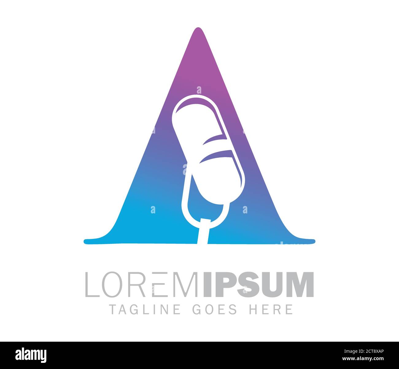 Ein Vektor Illustration Logo von Podcast Monogramm Anfangsbuchstaben A Logo-Zeichen Stock Vektor