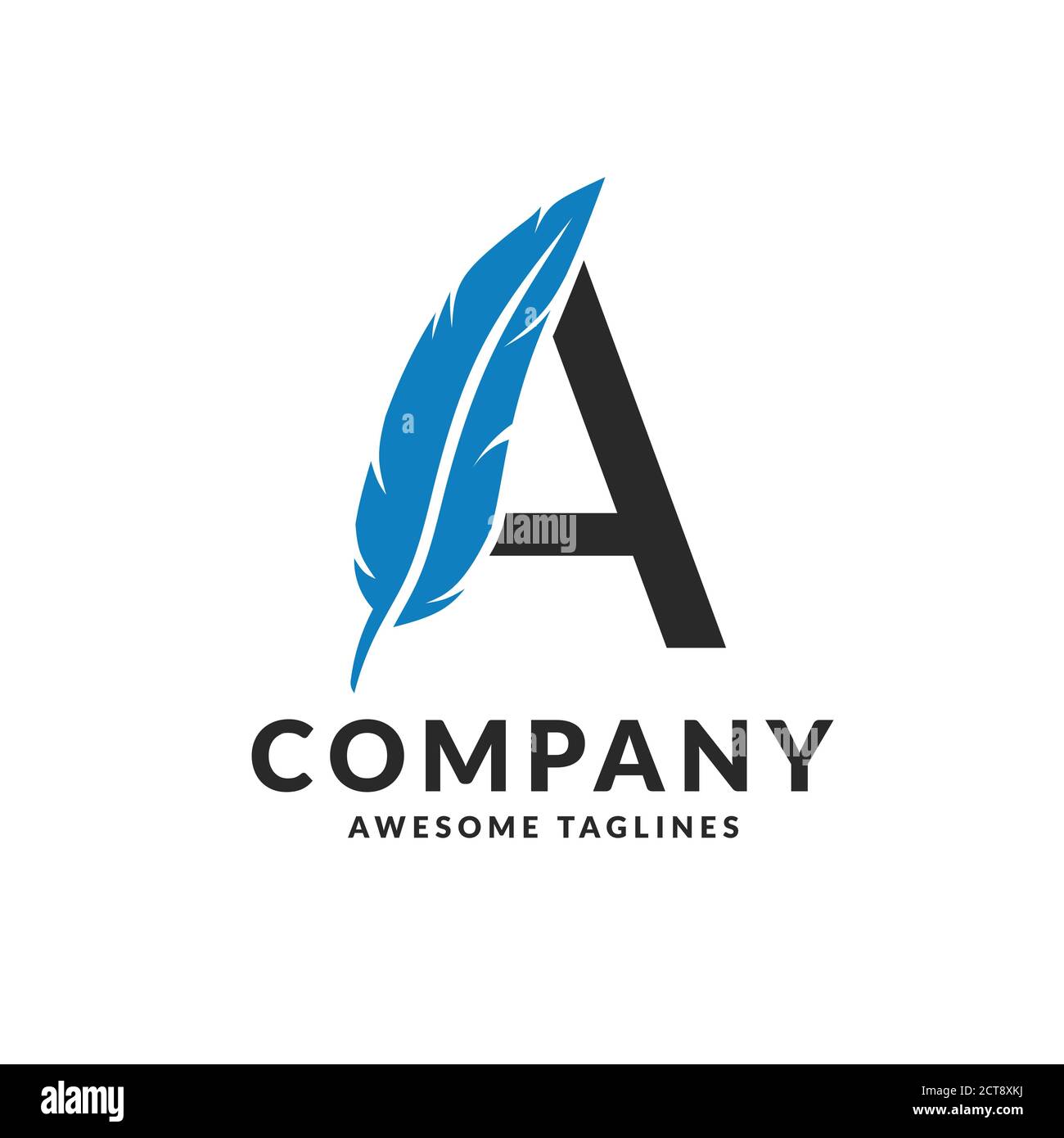 Feder mit Buchstaben ein Logo Vektor, luxuriöse Buchstaben EIN Feder Logo eingearbeitet Stock Vektor