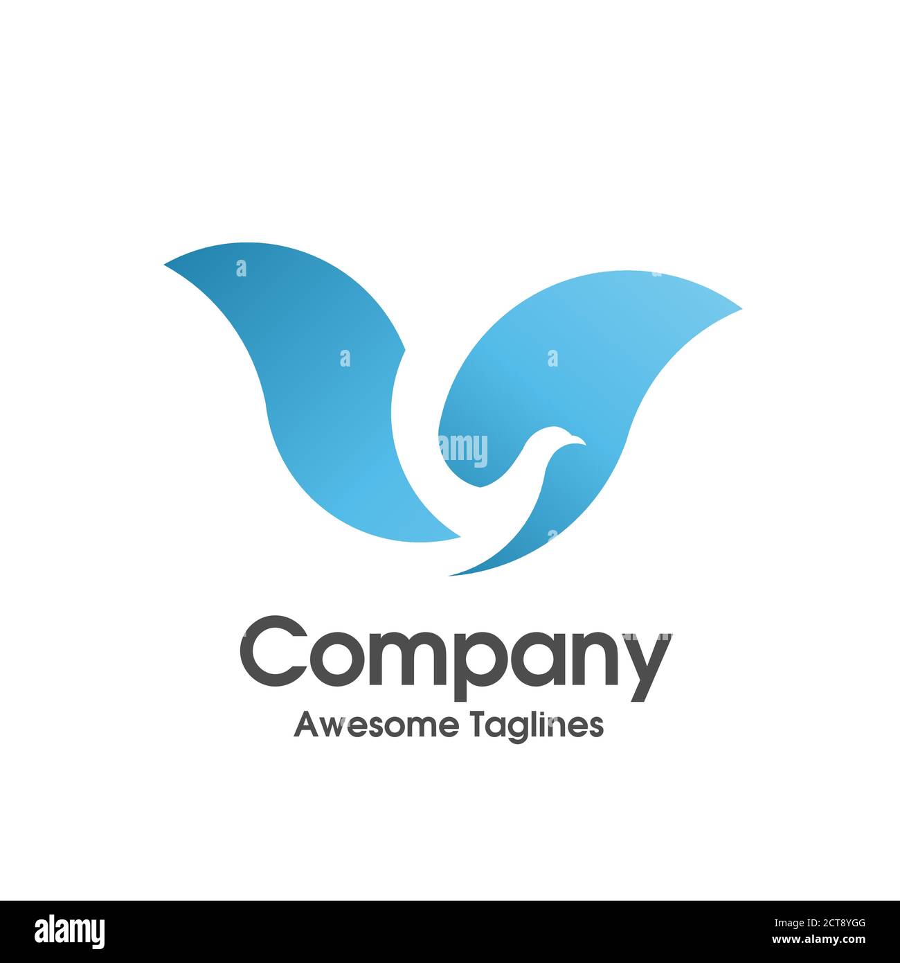 Kreative einfache Vogel blau Farbe Logo Vorlage Vektor-Design Stock Vektor