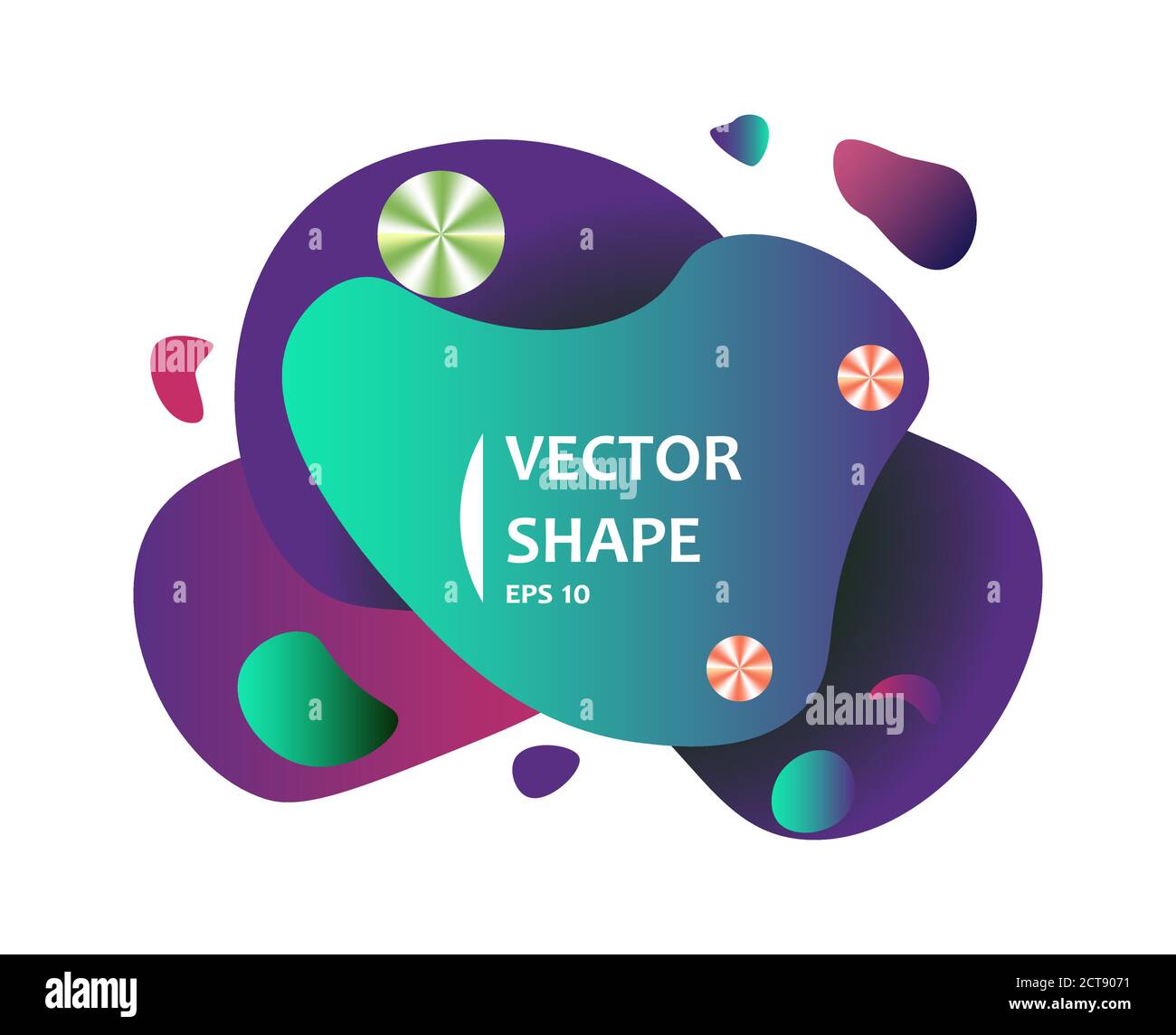 Modern cartoon abstract shape banner. 3d fluid shaped design Stock Vektor