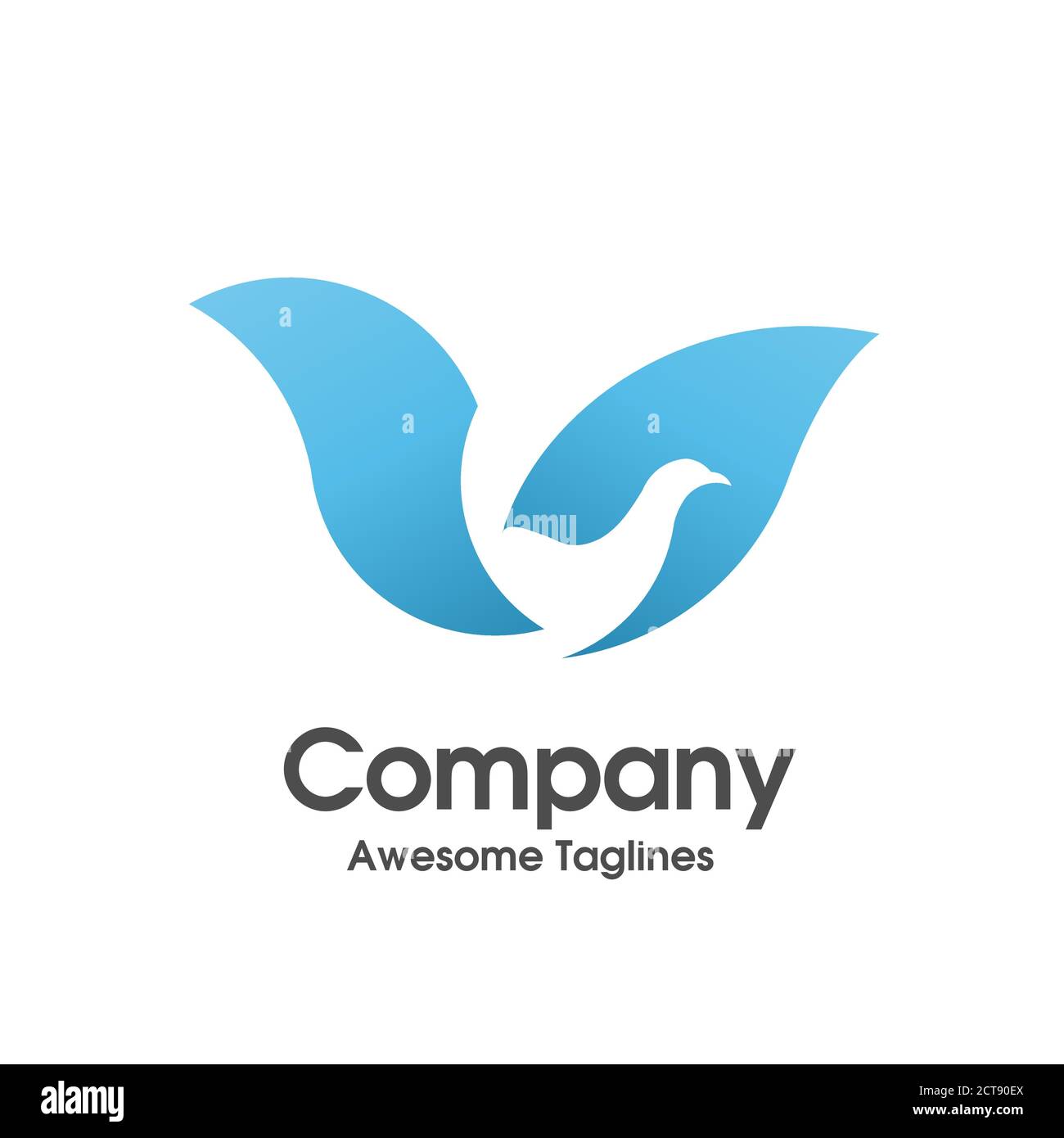 Kreative einfache Vogel blau Farbe Logo Vorlage Vektor-Design Stock Vektor