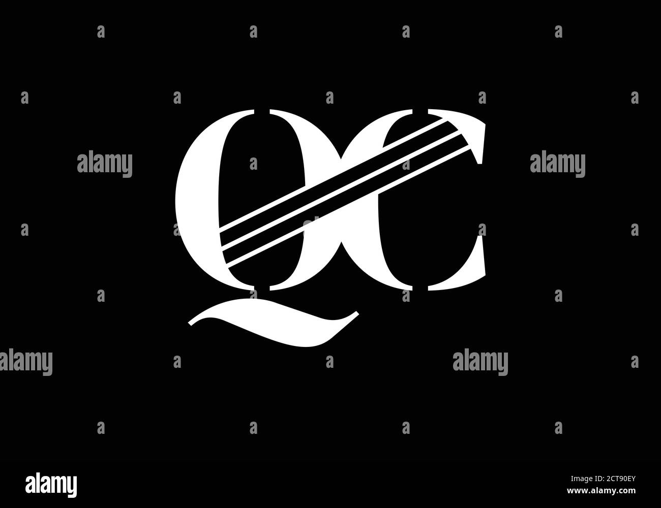 Initial Monogram Letter Q C Logo Design Vektor-Vorlage. Q C Letter Logo Design Stock Vektor