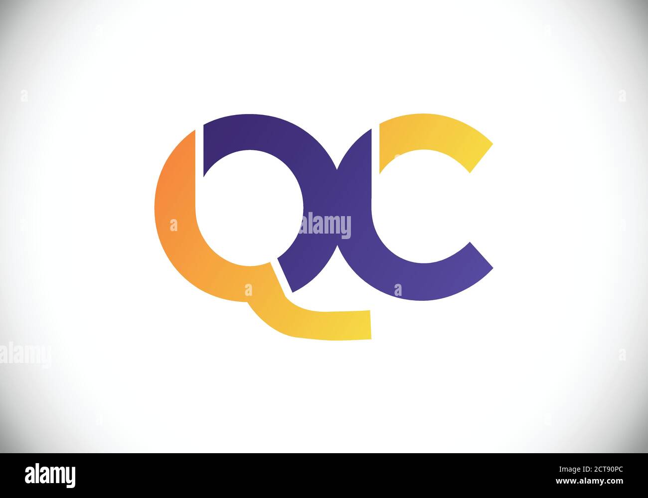 Initial Monogram Letter Q C Logo Design Vektor-Vorlage. Q C Letter Logo Design Stock Vektor