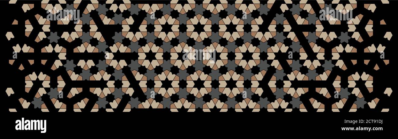 Geometrisches modernes dunkles islamisches Muster. Geometrische Halbtonstruktur mit Auflösung der Farbplättchen Stock Vektor