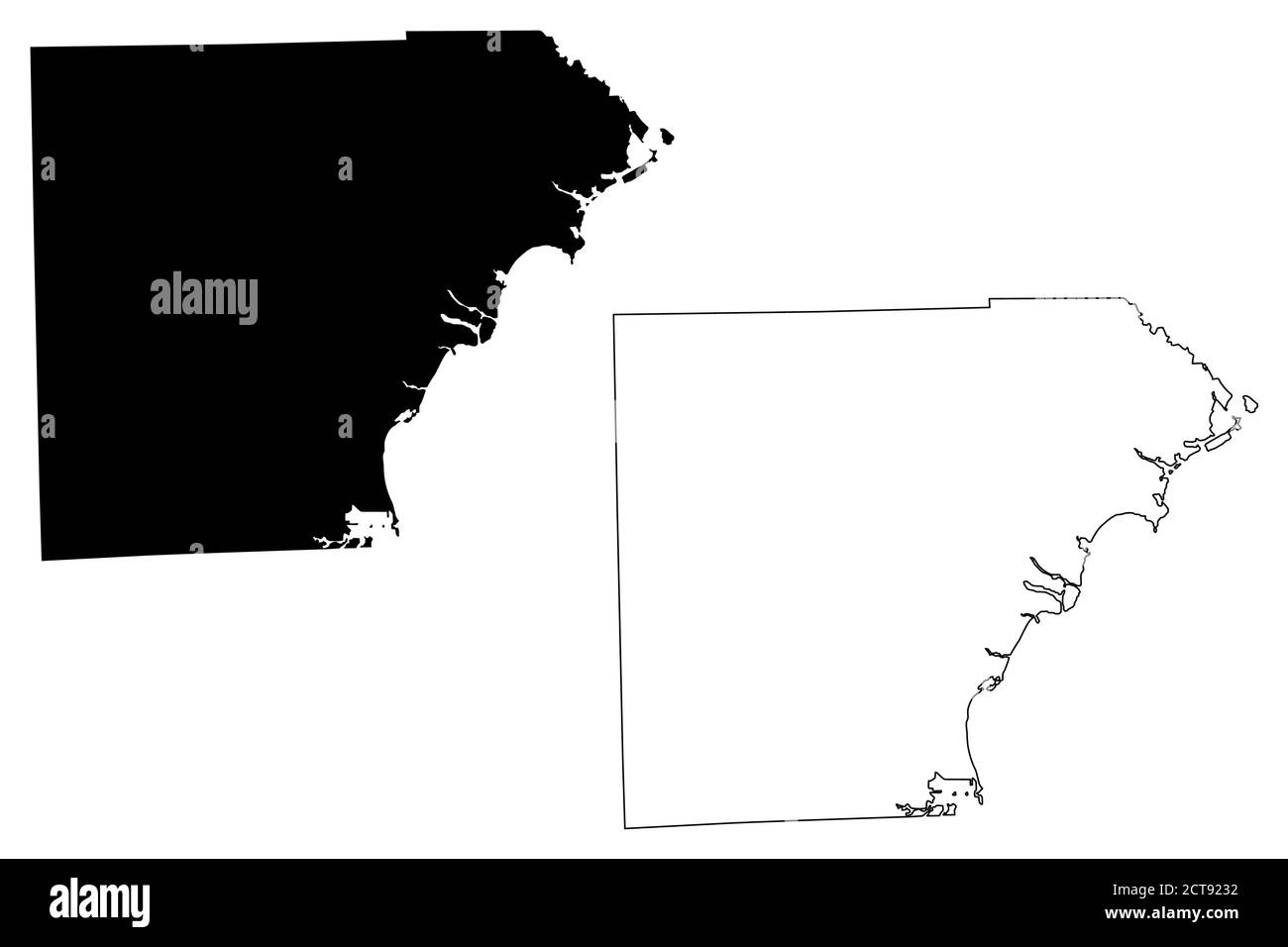 Monroe County, Michigan (US County, Vereinigte Staaten von Amerika, USA, US, US) Karte Vektor Illustration, scribble Skizze Monroe Karte Stock Vektor