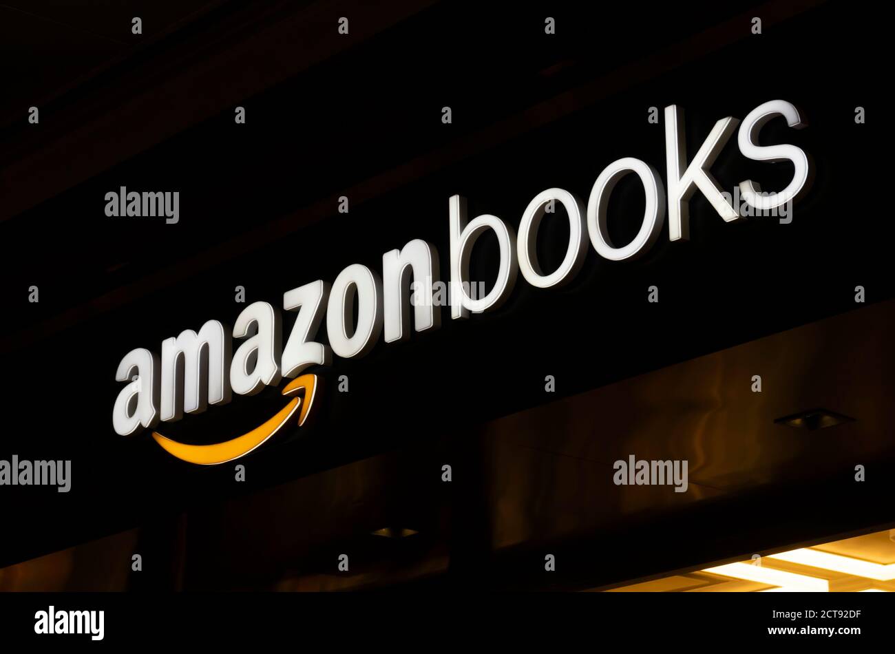Zeichen des Amazon Books Store Stockfoto