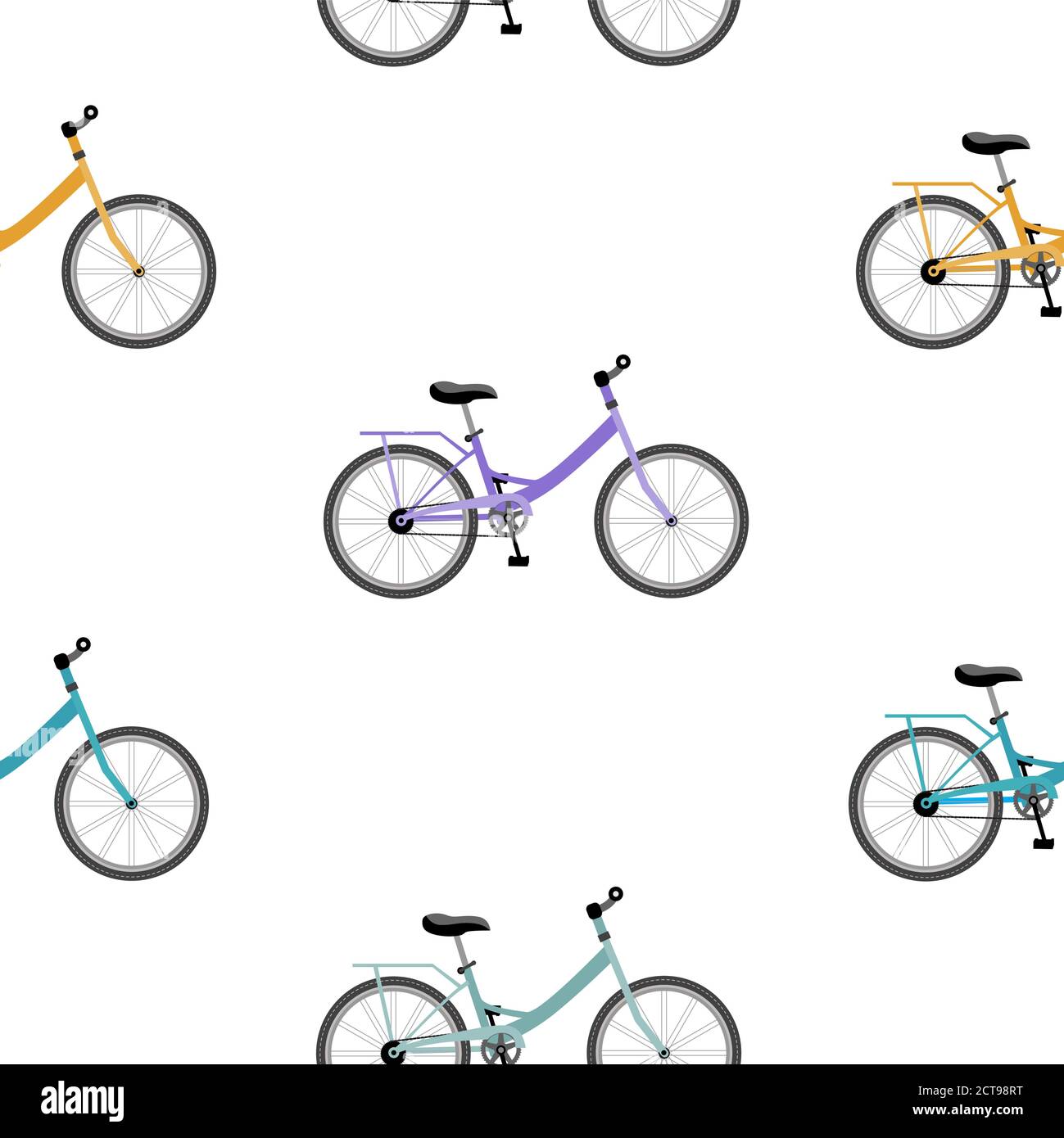 Fahrrad Nahtloses Muster Hintergrund. Vektorgrafik Stock Vektor