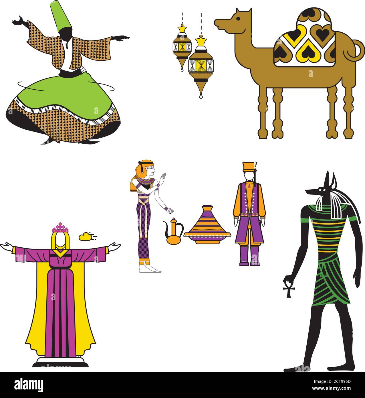 Ägypten Zeichnung Pyramide Vektor Stock Vektor