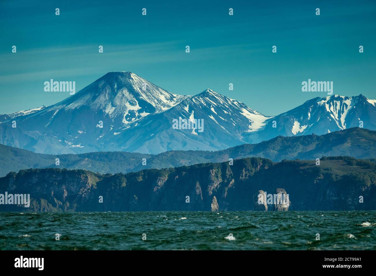 Sommerlandschaft von Kamtschatka Stockfoto