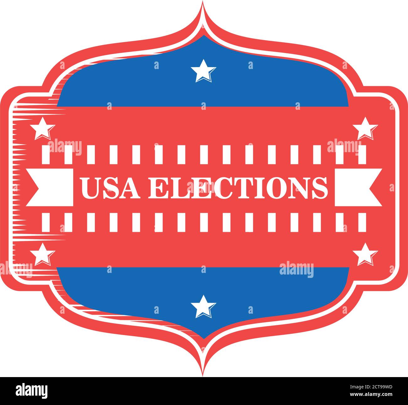usa Wahlen im Rahmen mit Sternen und Band detaillierte Stil Icon Design, Abstimmung und Präsidenten Tag Thema Vektor Illustration Stock Vektor