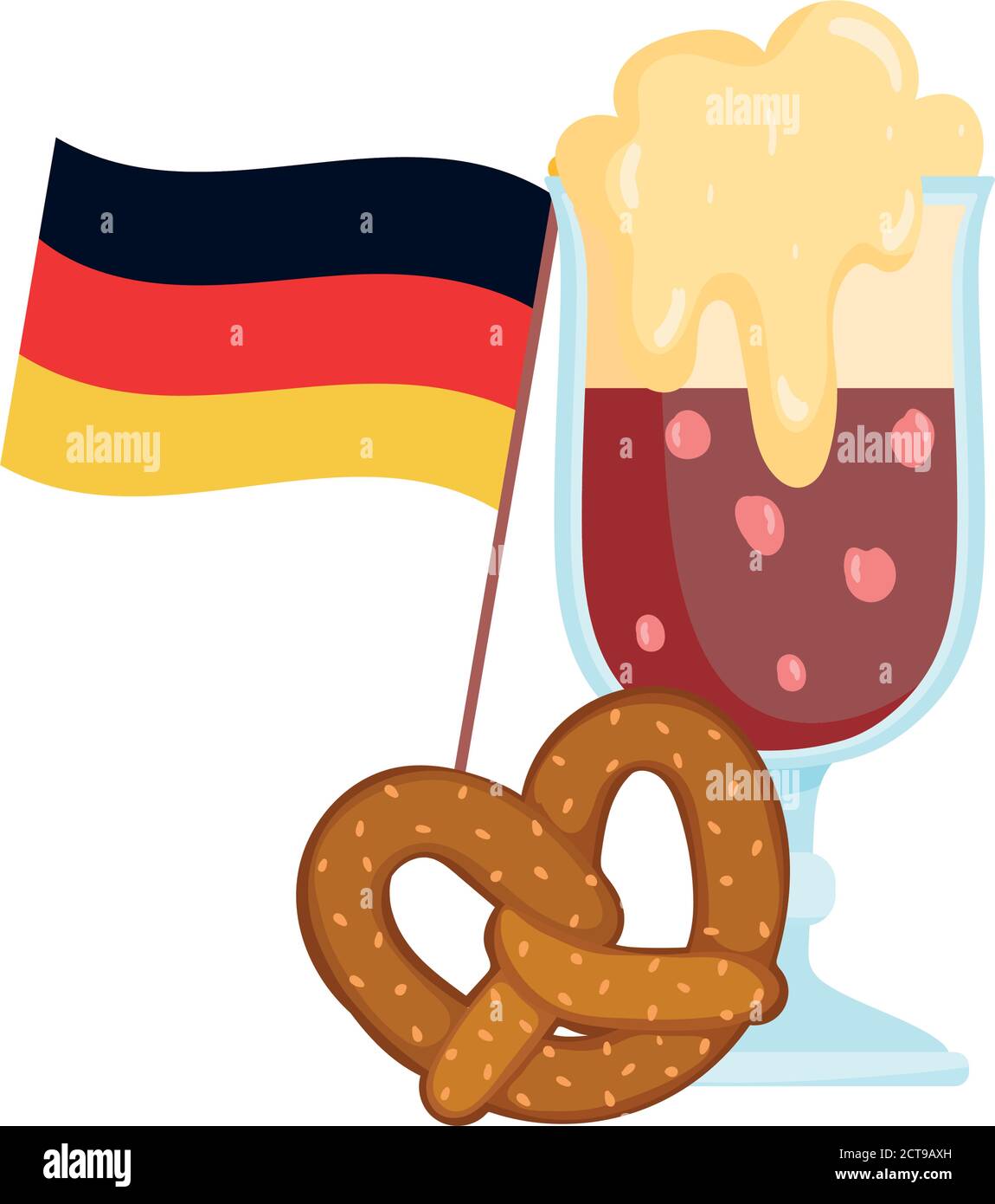 oktoberfest, Bierbrezel und Flagge, Feier deutschland traditionelle ...