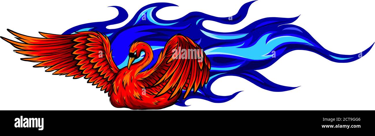 vektor Bild eines Schwans in Form einer Flamme dargestellt. Stock Vektor