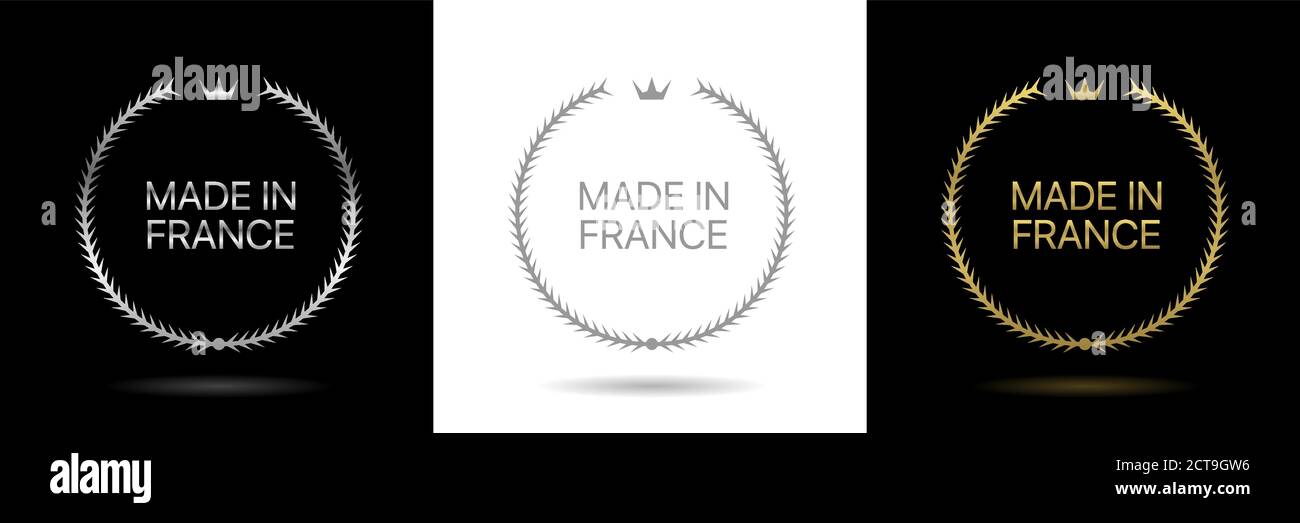 Made in France Kranz Ikonen Stock Vektor