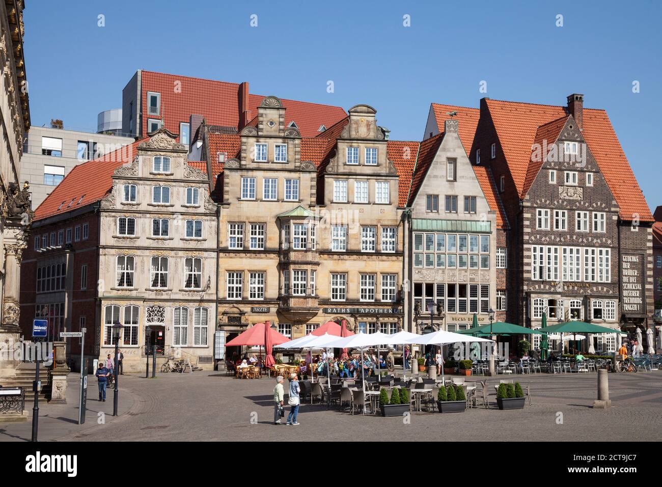 Deutschland, Bremen, Marktplatz, historische Häuserzeile Stockfoto