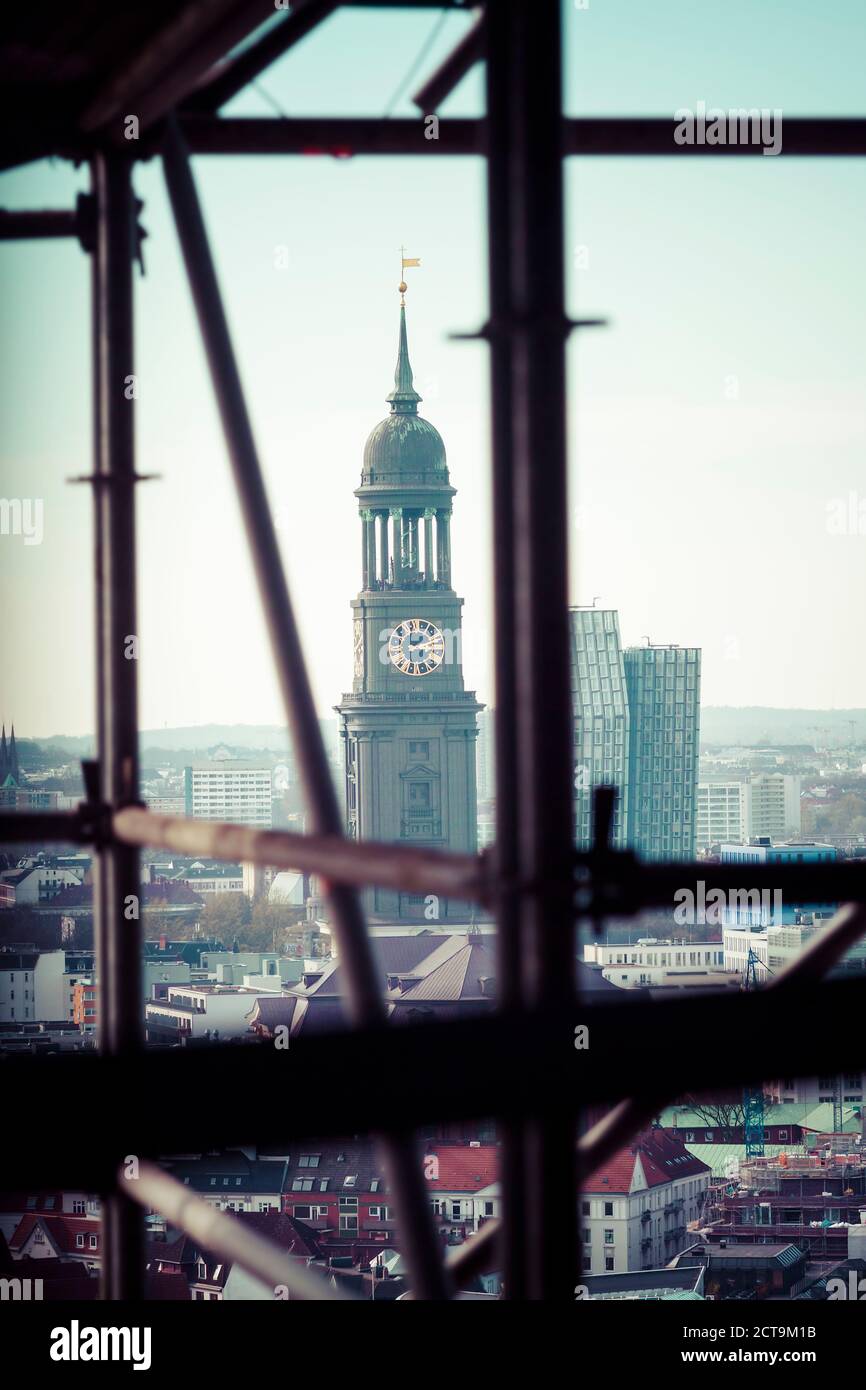 Deutschland, Hamburg, Blick vom St.-Nikolaus-Kirche, St.-Michaelis-Kirche Stockfoto