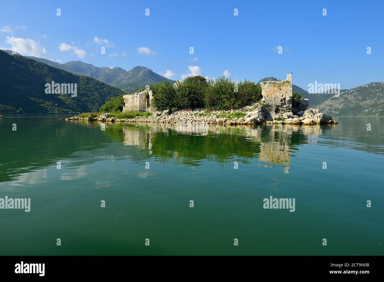 Montenegro, Crna Gora, der Balkan, historische Ottomane Festung auf Grmozur Insel, Skadar See Nationalpark Stockfoto