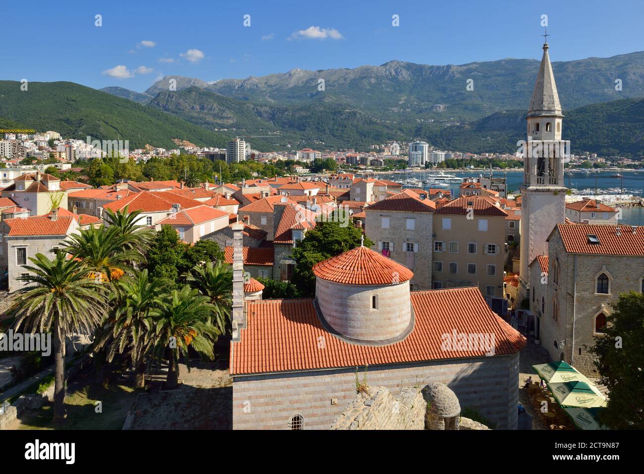 Montenegro, Crna Gora, dem Balkan, Blick auf Budva Stockfoto