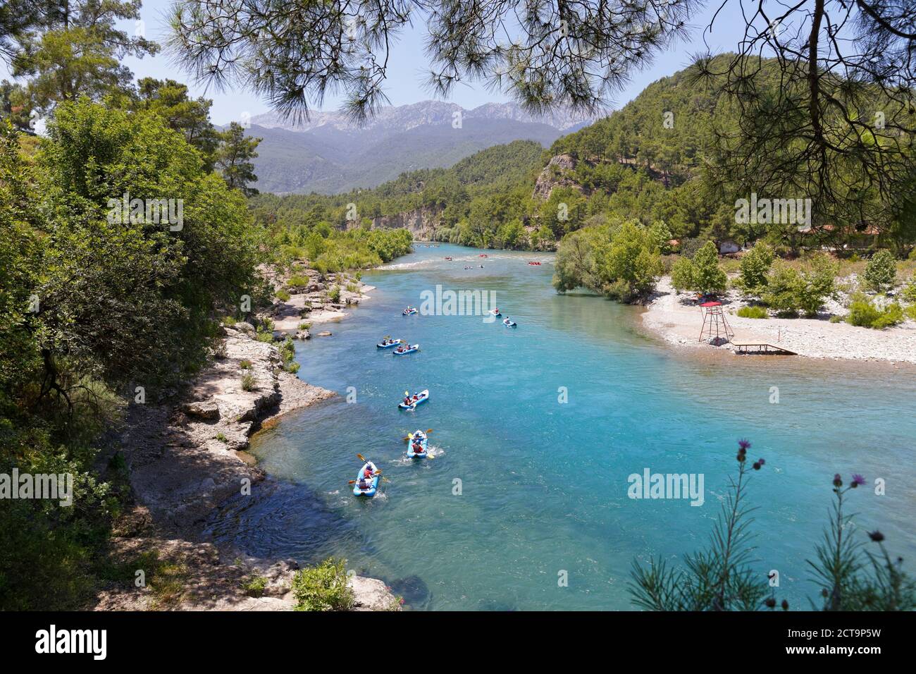 Provinz Antalya, Manavgat, Türkei, Koepruelue-Canyon-Nationalpark, Koepruecay Fluss rafting Stockfoto