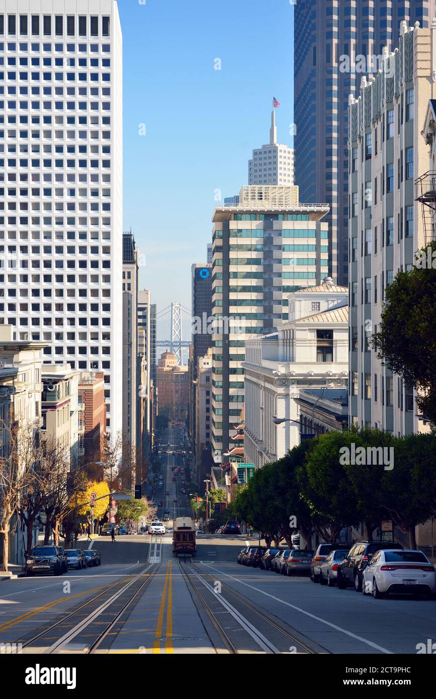 USA, California, San Francisco, anzeigen Kalifornien Straße Oakland Bay Bridge Stockfoto