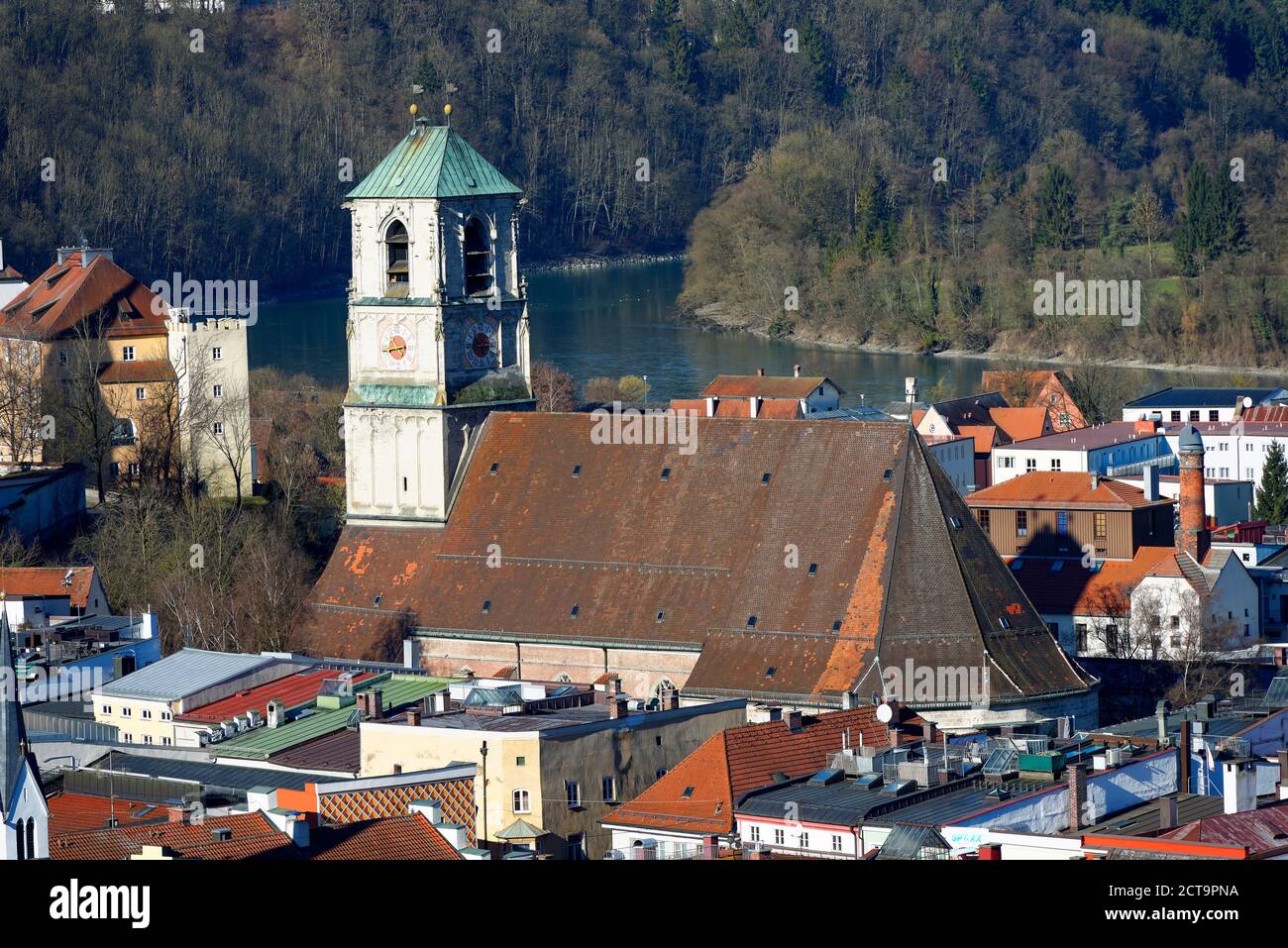 Deutschland, Oberbayern, Wasserburg am Inn, Pfarrkirche Kirche St. Jakob Stockfoto