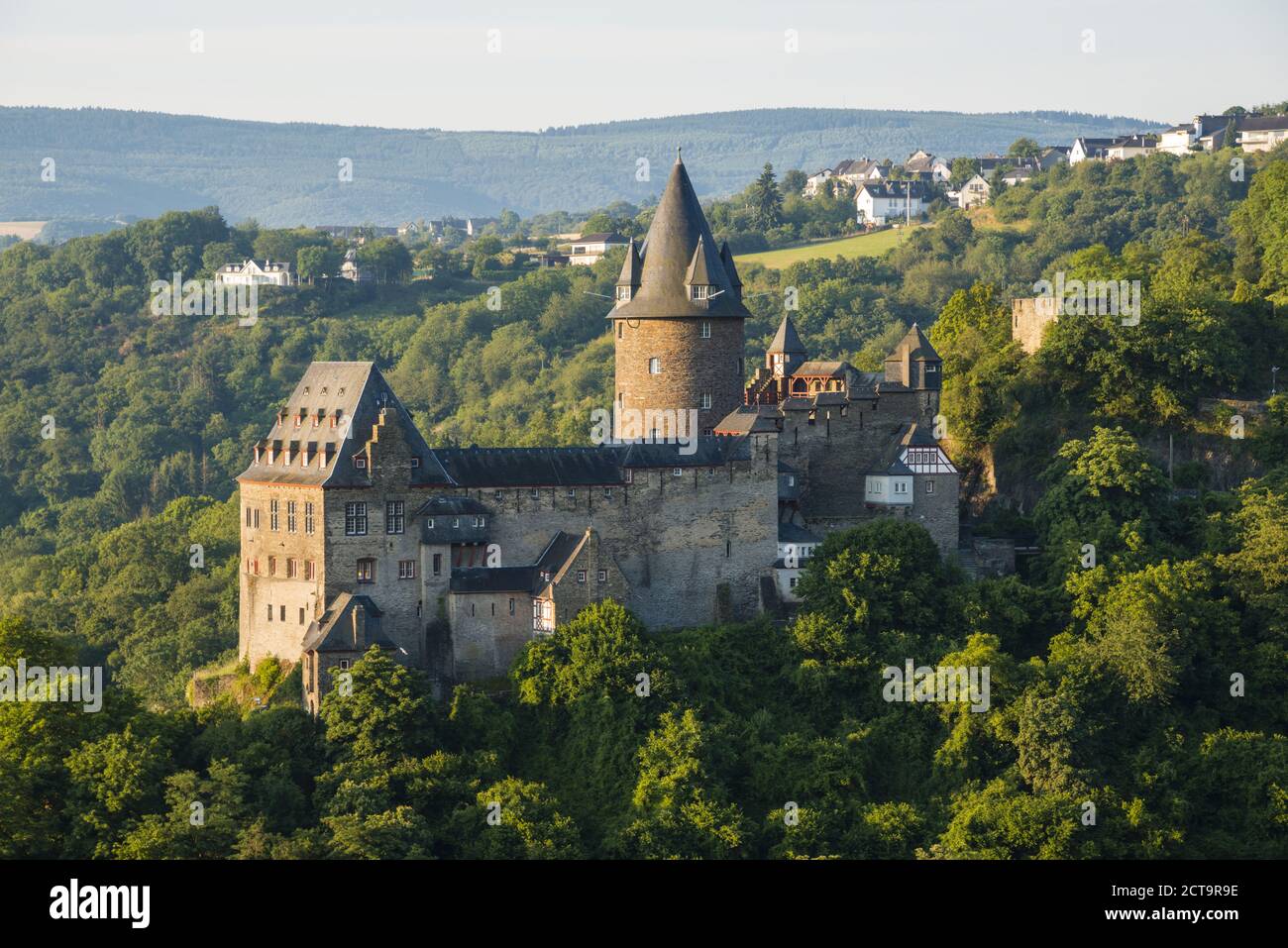 Deutschland, Rheinland-Pfalz, Bacharach, Burg Stahleck, oberen mittleren Rheintal Stockfoto