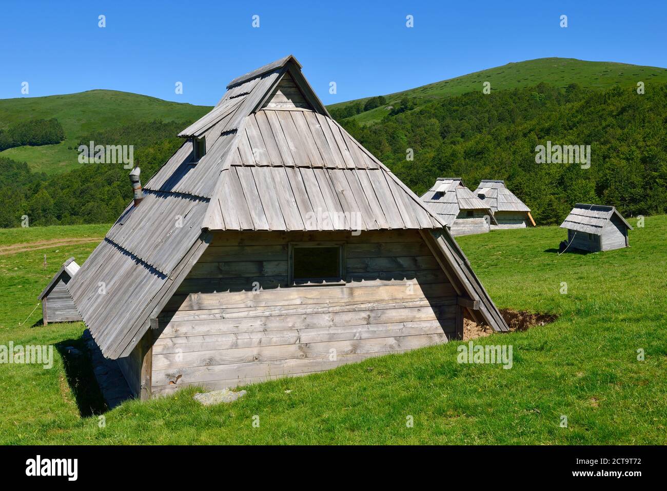 Montenegro, Crna Gora, traditionelle Hütten im Gebirge Bjelasica Stockfoto