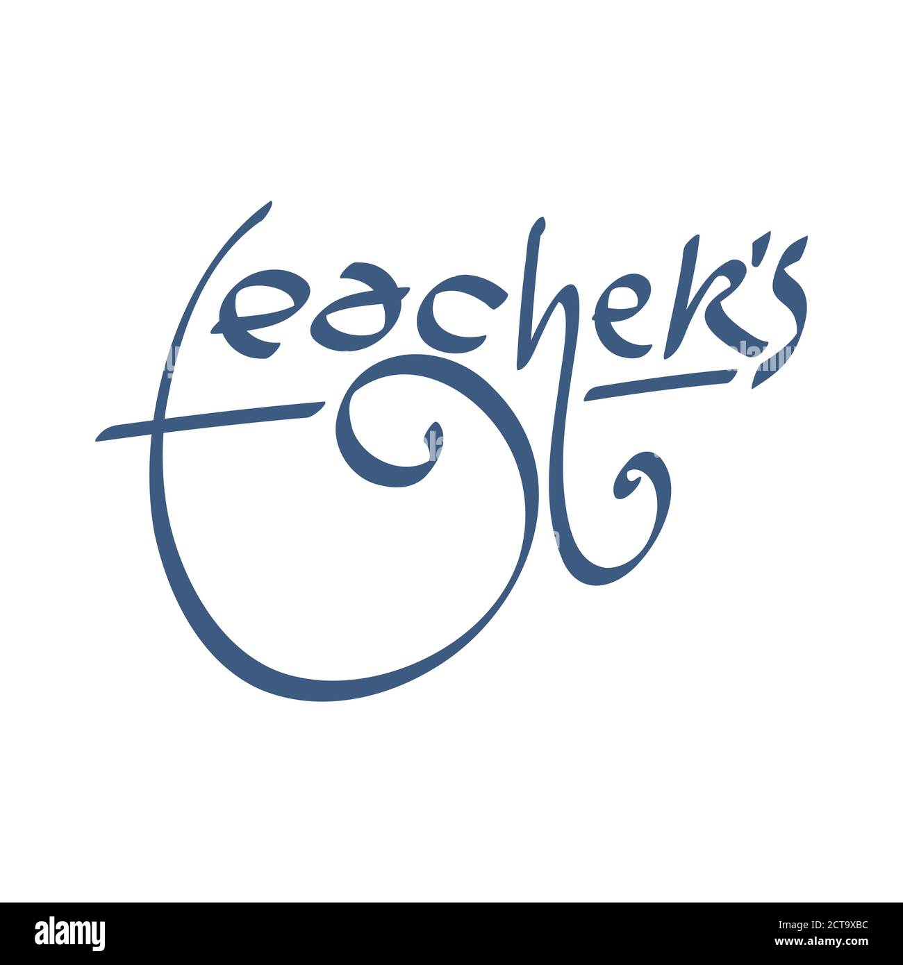 Happy Teacher's Day Vektor-Illustration. Handbemalter Schriftzug. Stock Vektor