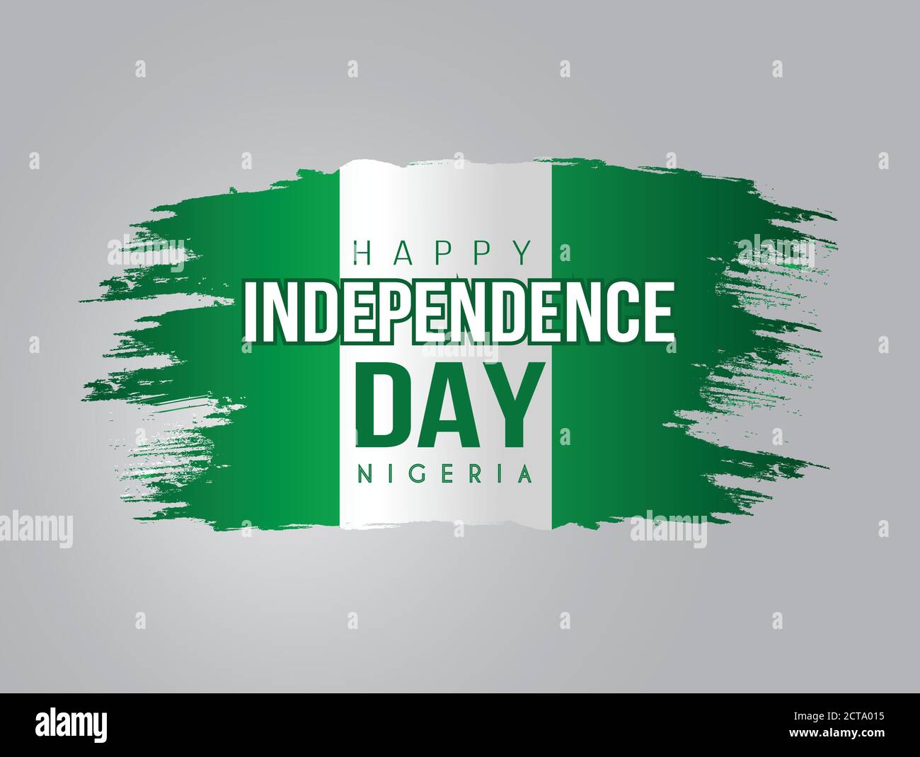 1. Oktober Nigeria Independence Day Vorlage mit gebürsteter Flagge. vektor-Illustration Stock Vektor