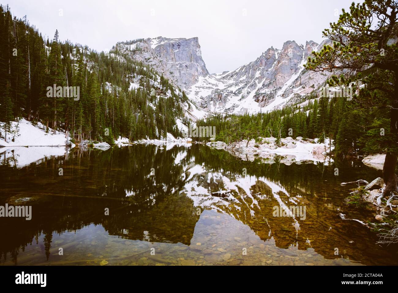 USA, Colorado, Estes Park, Emerald Lake, Rocky Mountain Nationalpark Stockfoto