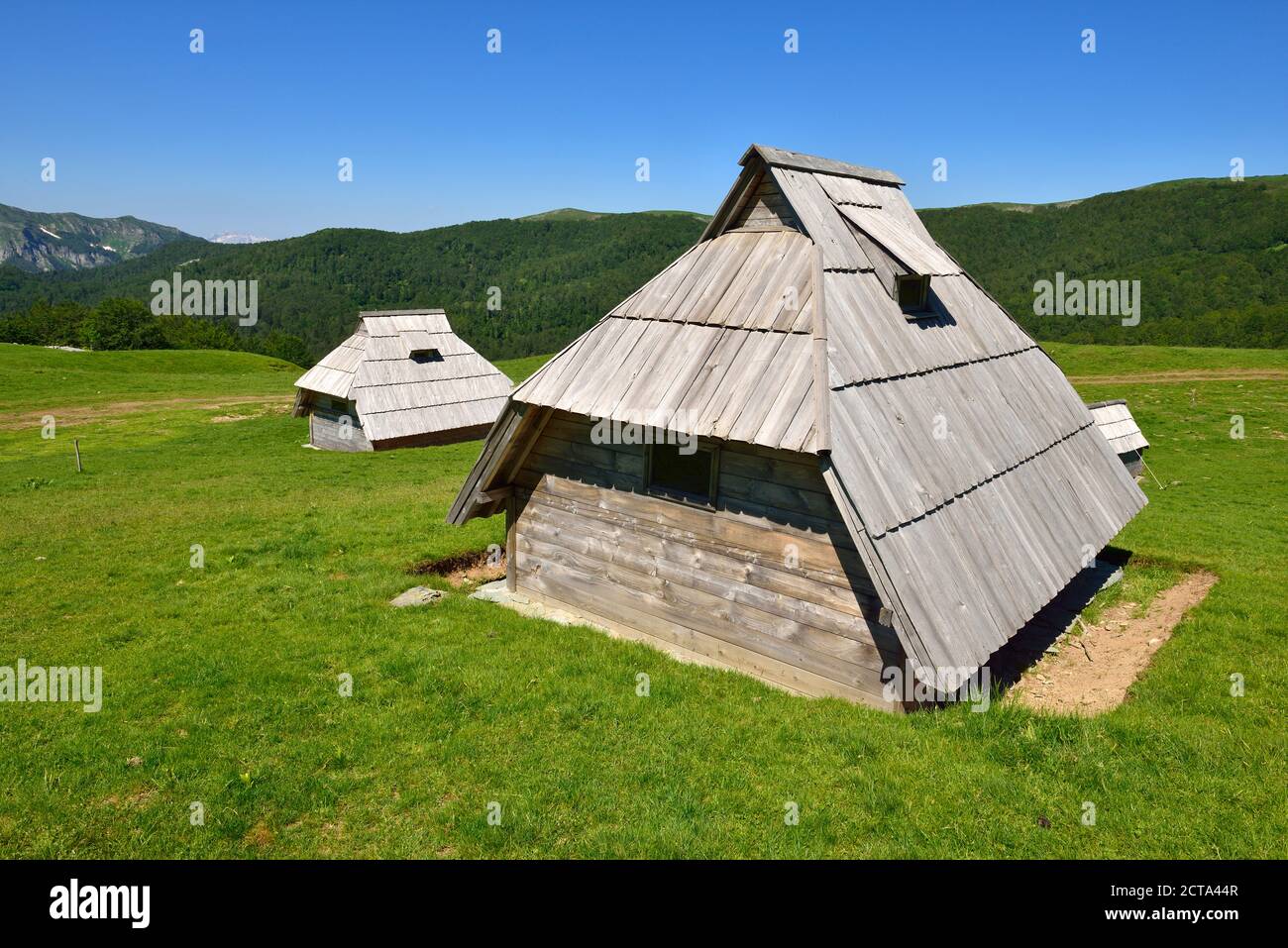 Montenegro, Crna Gora, traditionelle Hütten in Berge Bjelasica Stockfoto
