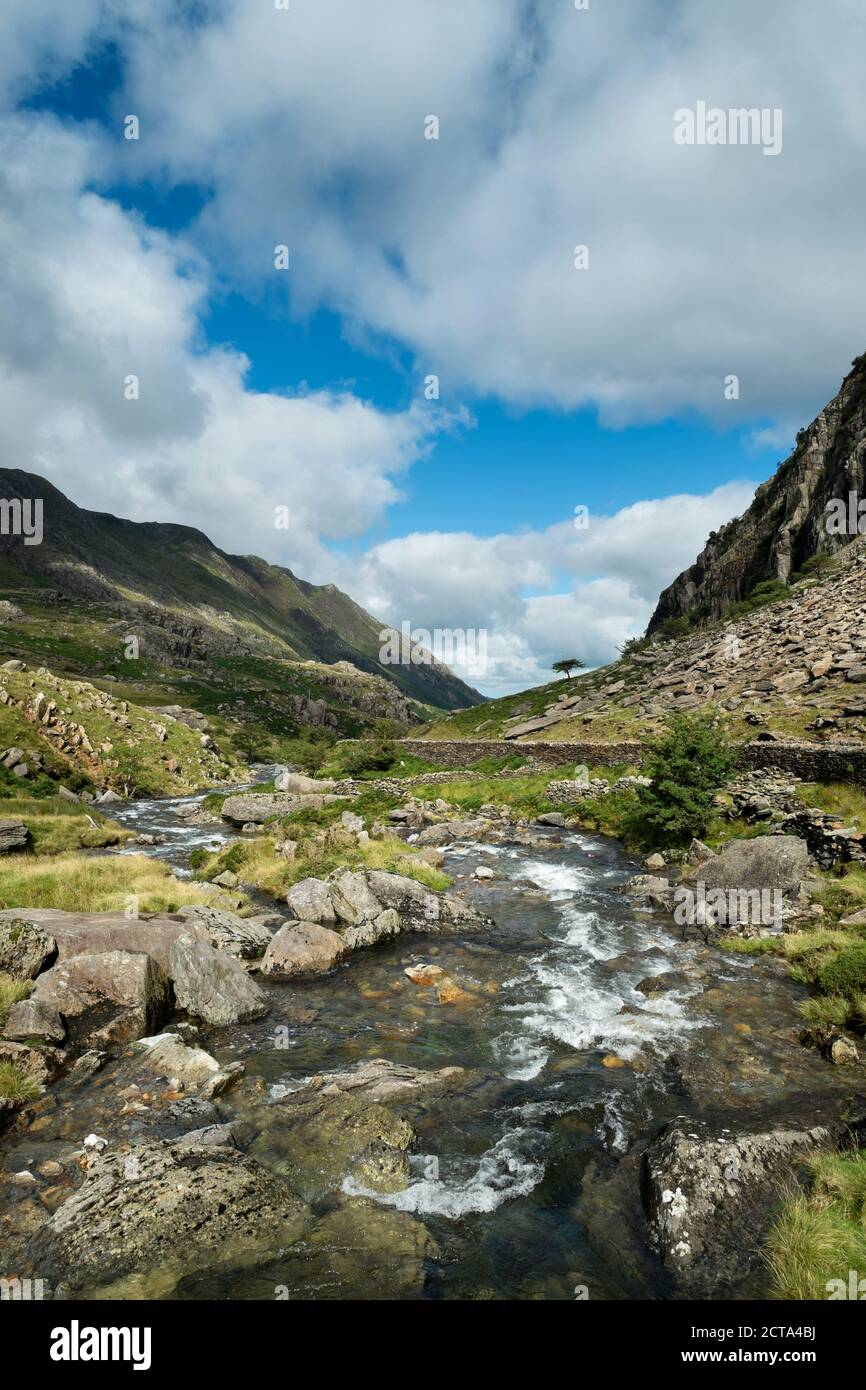 Great Britian, Wales, Bergbach Llanberis Pass im Snowdonia National Park Stockfoto