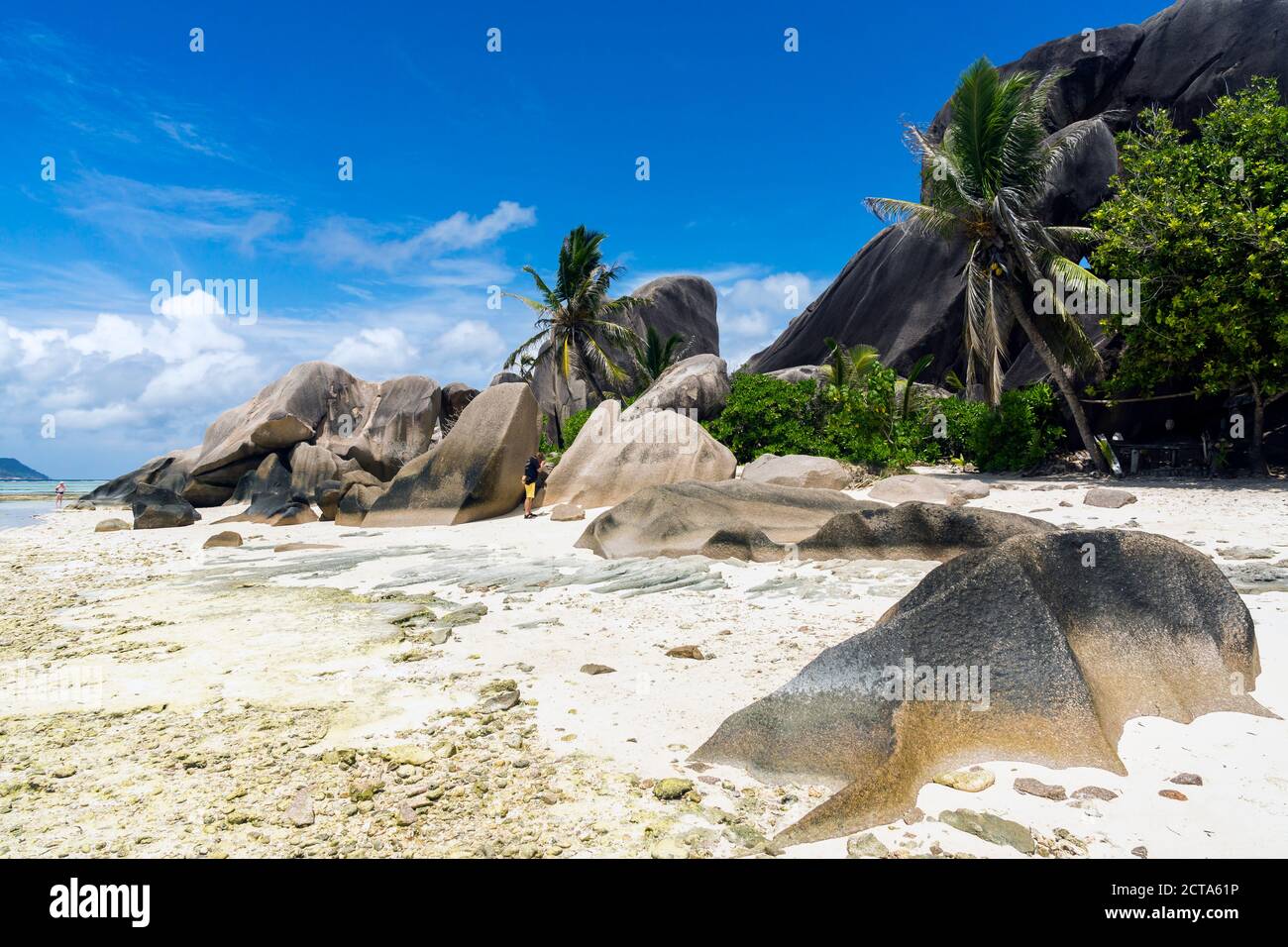 Seychellen, La Digue, Felsformationen am Point Source d ' Argent Stockfoto