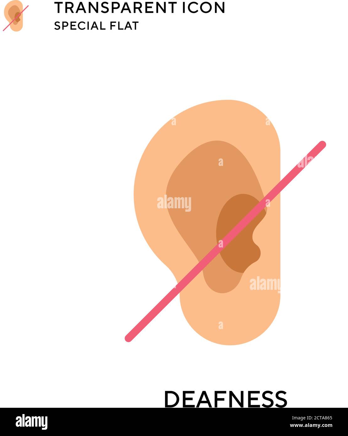 Symbol für Taubheitsvektor. Flache Illustration. Vektor EPS 10. Stock Vektor