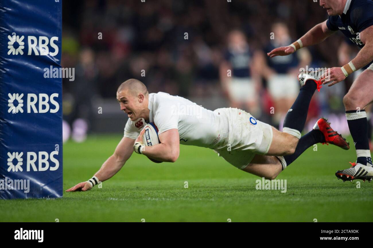 MIKE BROWN. England gegen Schottland. Six Nations Championship. Bild : Mark Pain / Alamy. 14/03/2015 Stockfoto