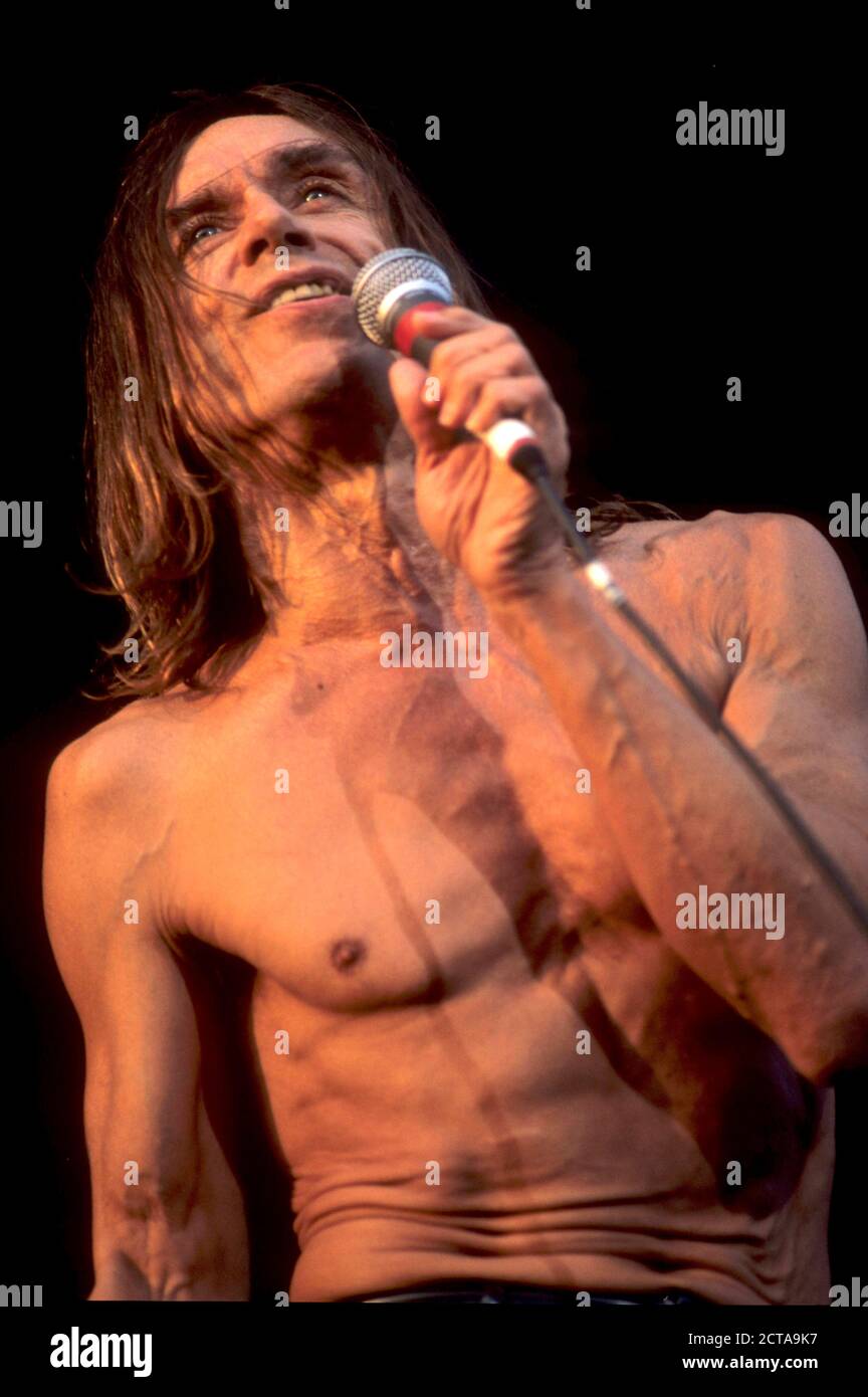 Iggy Pop live beim 2. Hurricane Festival 1998 im Eichenring. Scheessel, 20. Juni 1998 - weltweite Nutzung Stockfoto