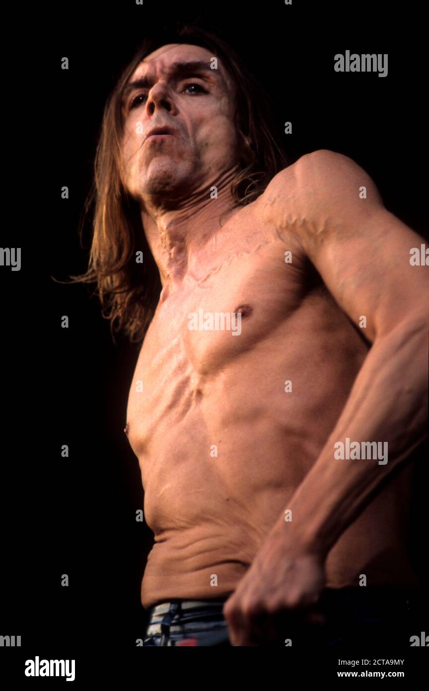 Iggy Pop live beim 2. Hurricane Festival 1998 im Eichenring. Scheessel, 20. Juni 1998 - weltweite Nutzung Stockfoto