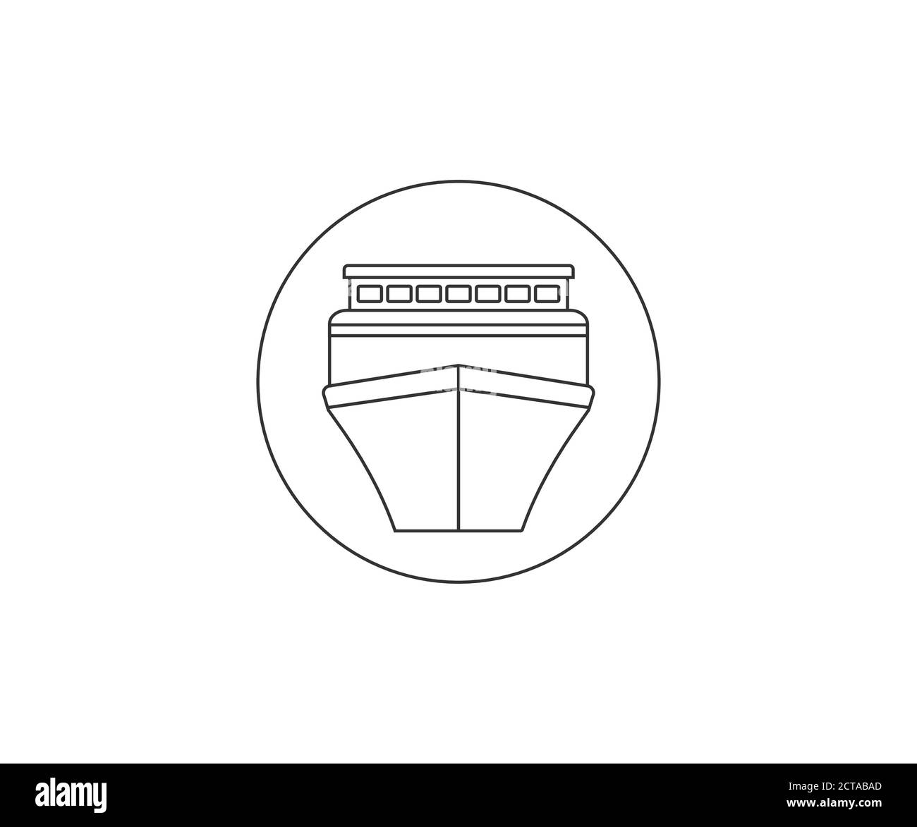 Schiff, Versandsymbol auf weißem Hintergrund. Vektorgrafik. Stock Vektor
