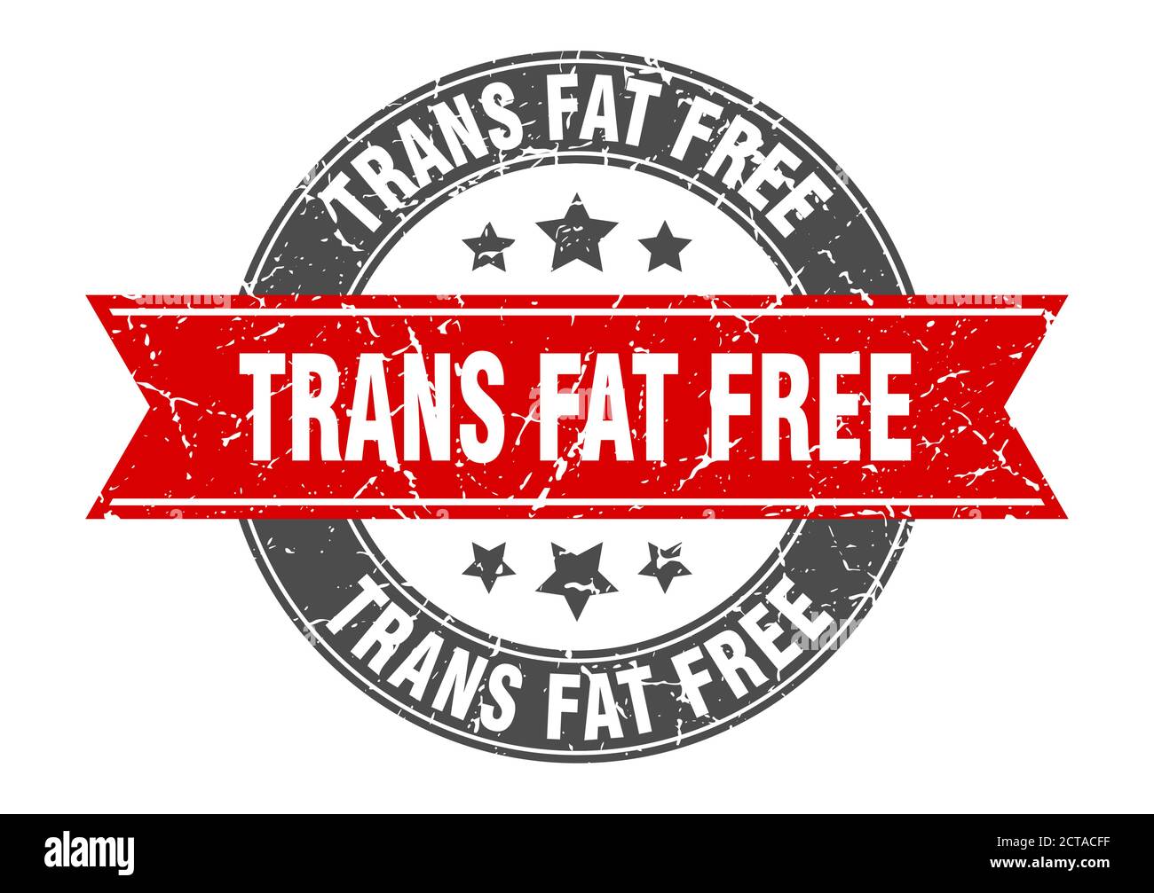 Trans fettfreie runde Marke mit Band. schild Stock Vektor