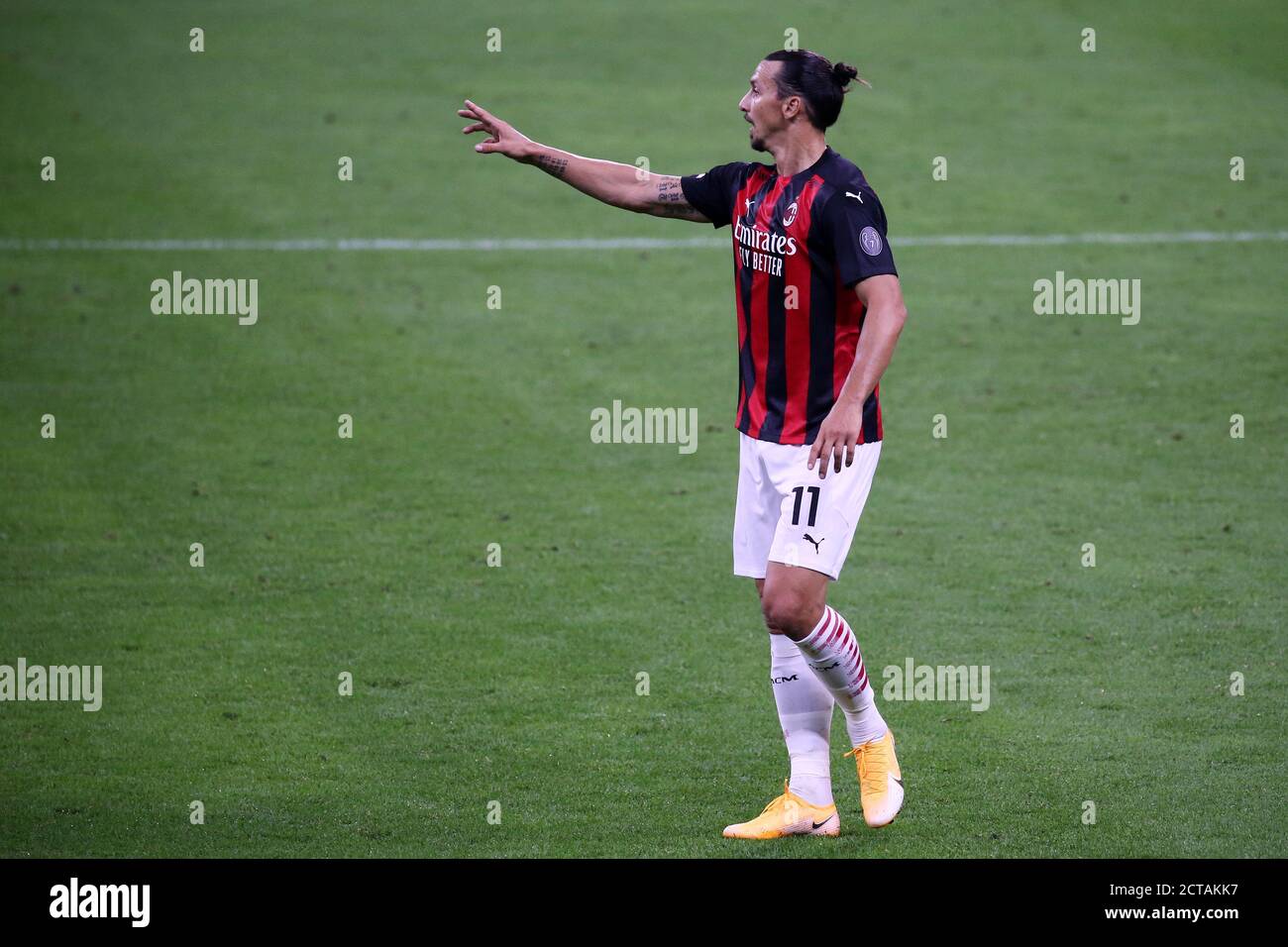 Mailand, Italien. September 2020. Italienische Serie A. Zlatan Ibrahimovic von AC Mailand während der Serie A Spiel zwischen AC Mailand und Bologna FC. Stockfoto