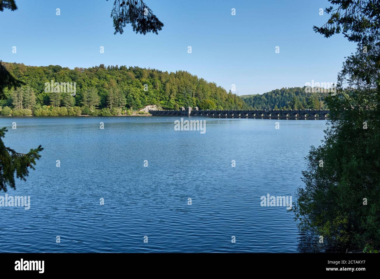 Der Damm und der Stausee am Lake Vyrnwy, Powys, Wales Stockfoto