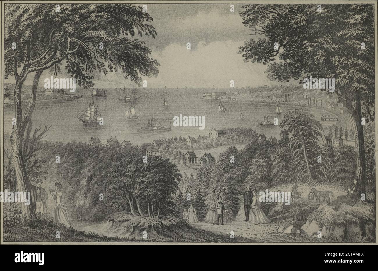 The Narrows, New York Bay von Staten Island, Standbild, Drucke, 1601 - 1900 Stockfoto