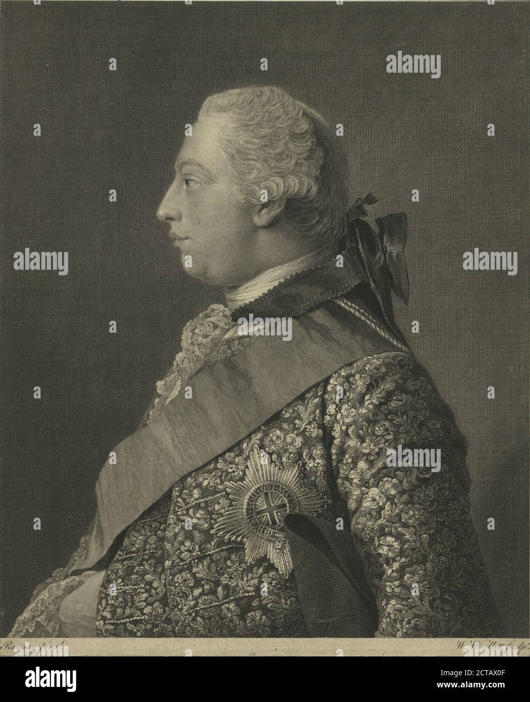 George III., Standbild, Drucke, 1777 - 1890, Ramsay, Allan (1713-1784), Woollett, William (1735-1785 Stockfoto