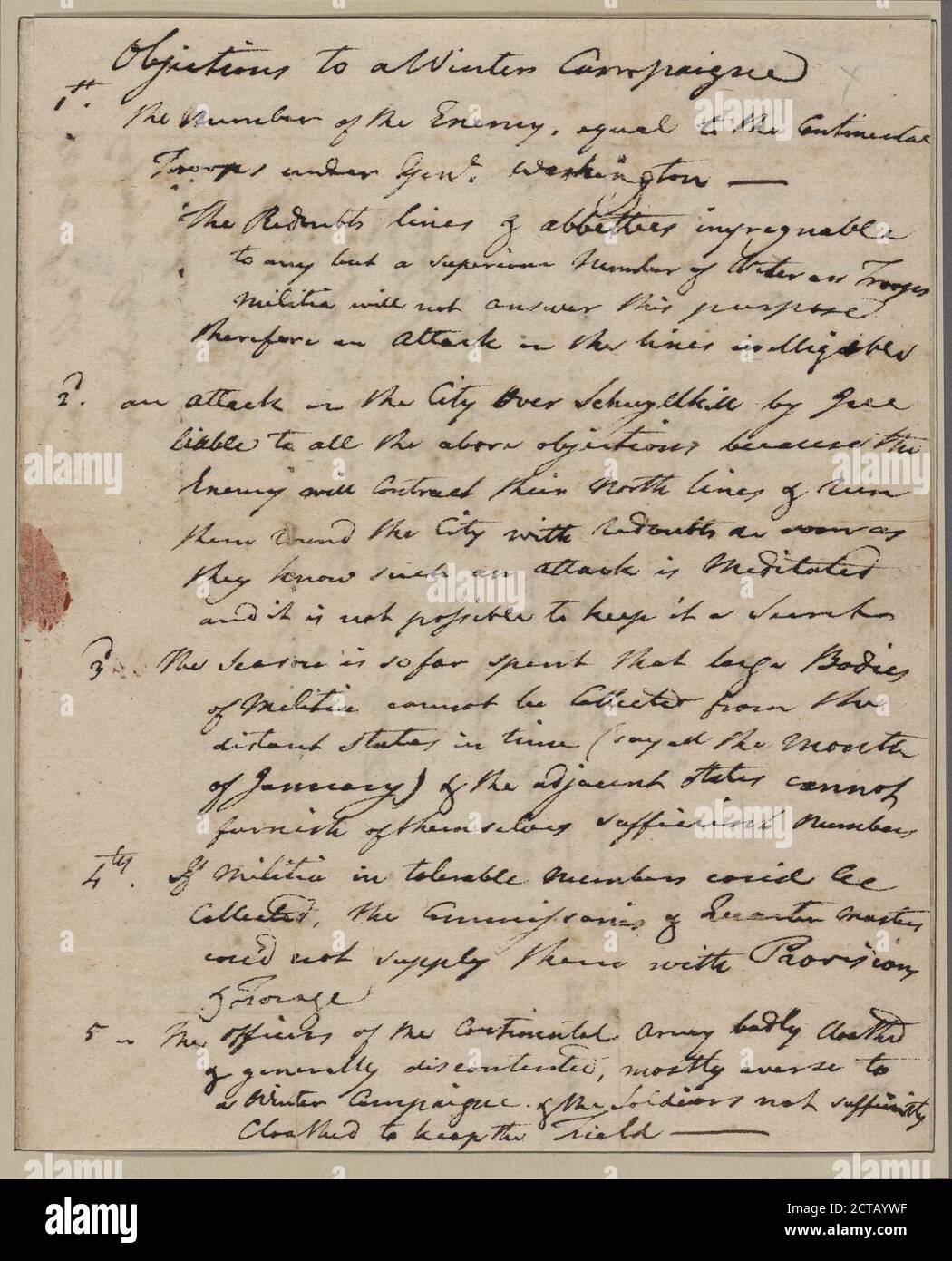 Brief an Robert Morris, Text, Dokumente, 1777, Harnett, Cornelius Stockfoto