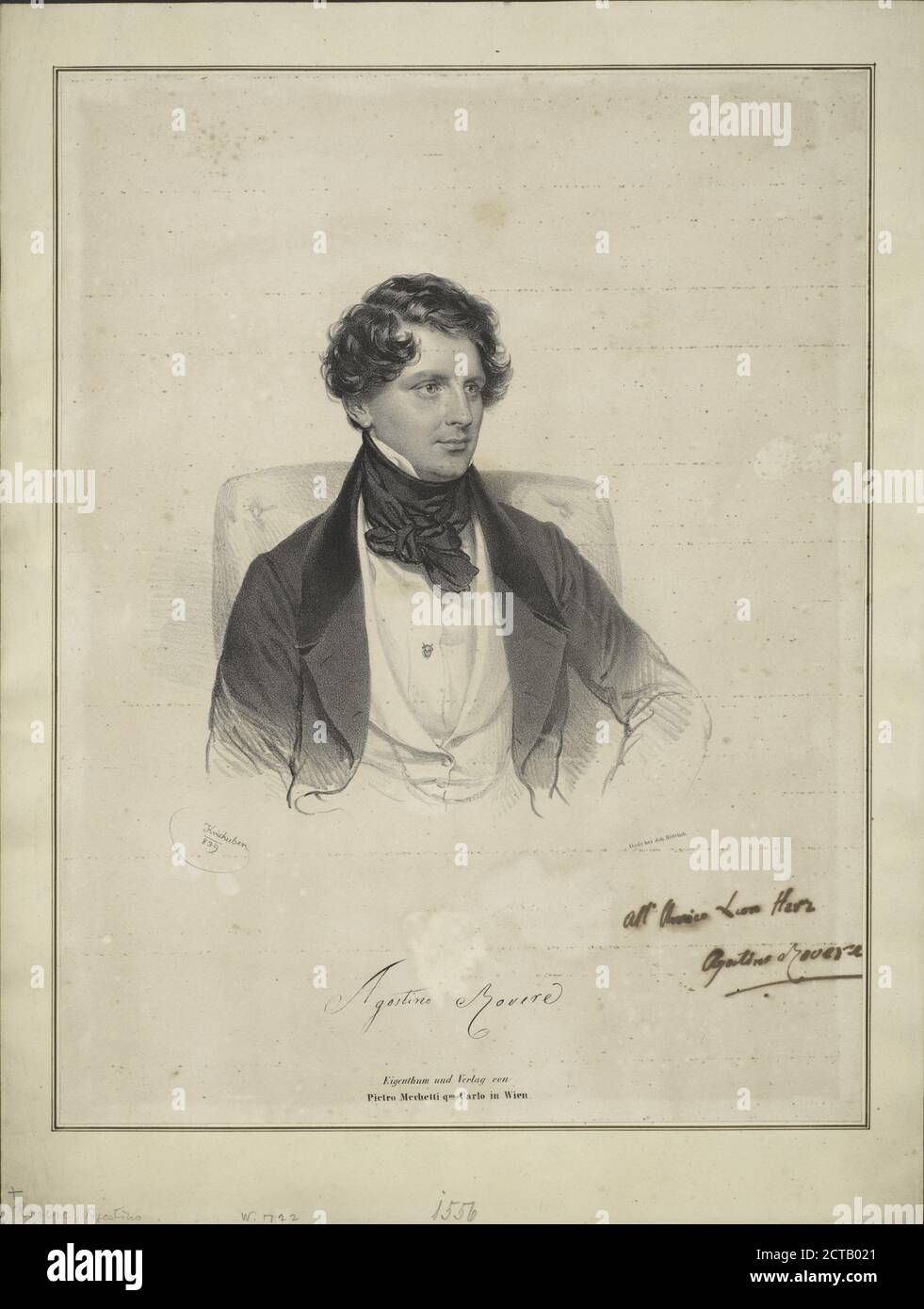 Agostino Rovere, Standbild, Portraits, 1839, Kriehuber, Josef, 1800-1876, Höfelich, J Stockfoto